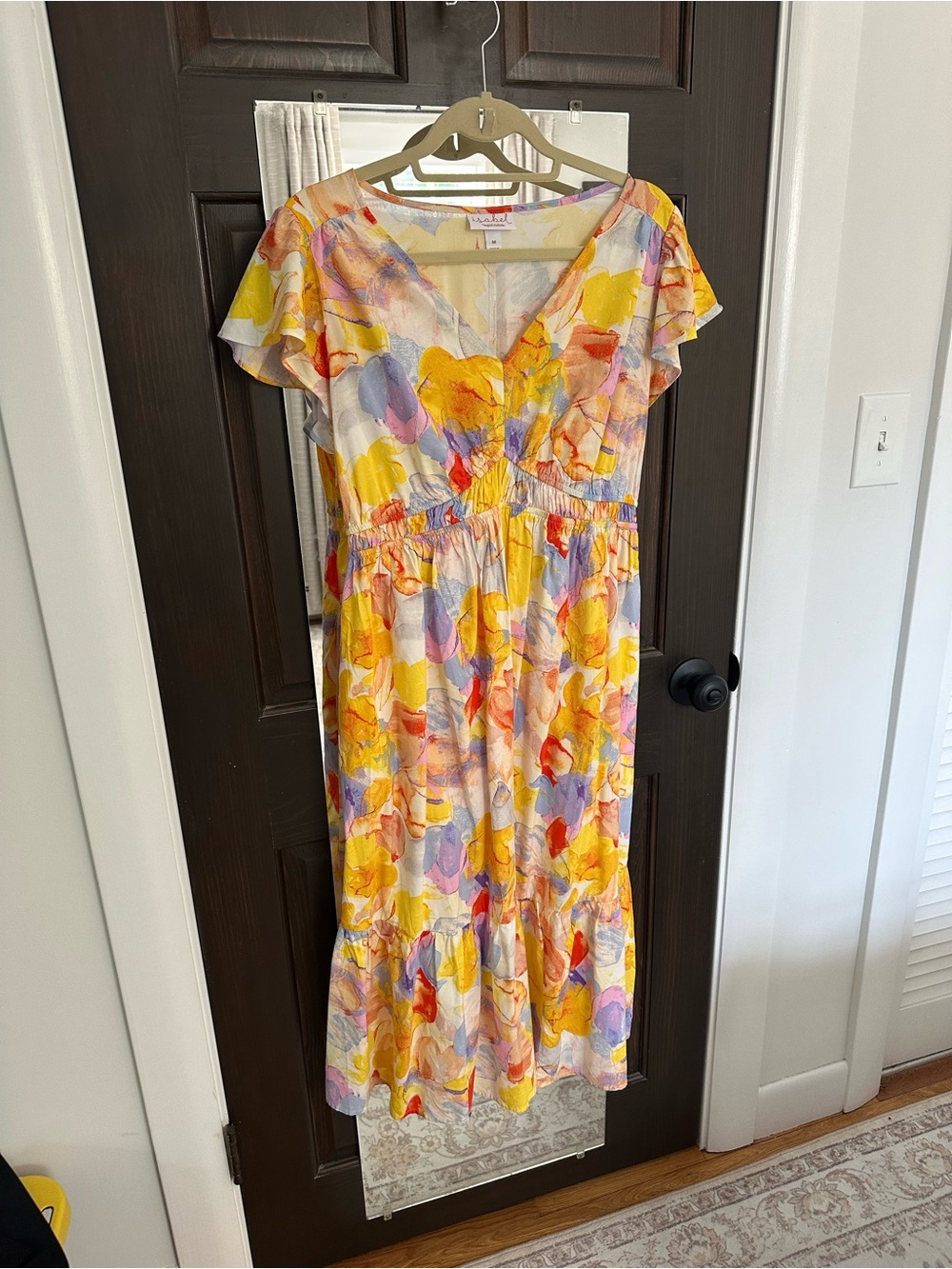 Ingrid & Isabel Yellow Multi Floral V-Neck Midi Dress